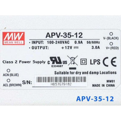 An APV-35-12 Mean Well SMPS - 12V 3A 36W LED Power Supply