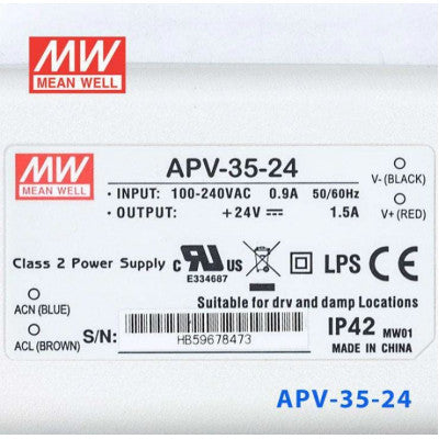 An APV-35-24 Mean Well SMPS - 24V 1.5A 36W LED Power Supply