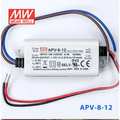 An APV-8-12 Mean Well SMPS - 12V 0.67A 8.04W LED Power Supply