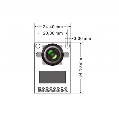 An Arducam 2 MP Mini Module Camera Shield with OV2640 Lens for Arduino