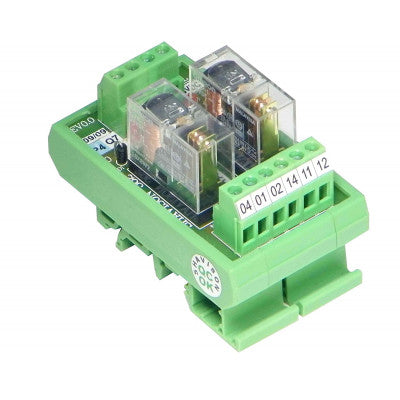 An AS362-24V-OE Shavison 2 Channel 24V Solid State Relay Module 230V 5A with Reverse Blocking Diode and Led Indicator