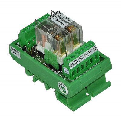 An AS362-24V-S-OE Shavison 2 Channel 24V Din Rail/Socket Mounted Solid State Relay Module 230V 5A with Reverse Blocking Diode and Led Indicator
