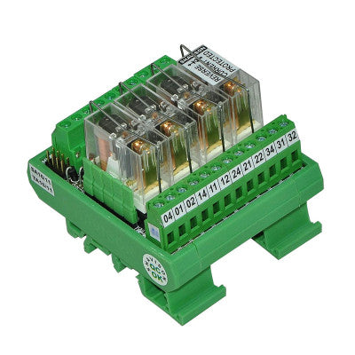 An AS363-24V-OE Shavison 4 Channel 24V Solid State Relay Module 230V 5A with Reverse Blocking Diode and Led Indicator