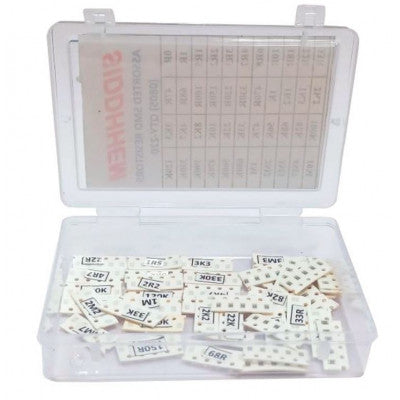 An Assorted SMD Resistors Box 0805 SMD Package - 220 Pieces Set (5 Pieces Each Value)