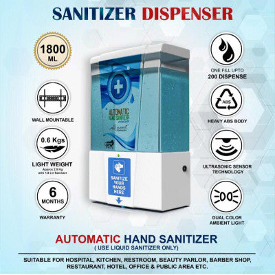 An Automatic Touch Free Hand Sanitizer Dispenser - 1800ml Wall Mounted