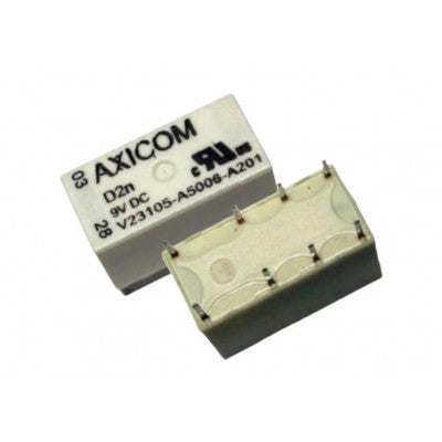An AXICOM 9V 2A DC V23105-A5006-A201 8 Pin DPDT PCB Mount Telecom Relay