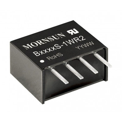 An B1215S-1WR2 Mornsun 12V to 15V DC-DC Converter 1W Power Supply Module - Compact SIP/DIP Package