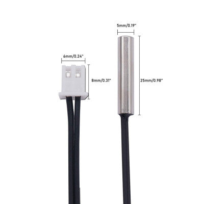 An B3950 10K NTC Thermistor Temperature Sensor 5*25mm with XH2.54 Connector with 2Meter Cable