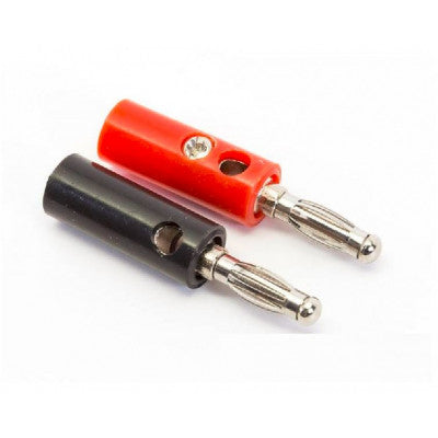An Banana Jack Plug Connector Male Black & Red Pair - 10mm