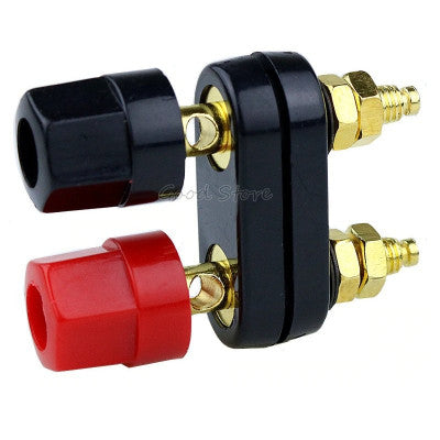An Banana plugs Couple Terminals Red Black Connector Amplifier Terminal