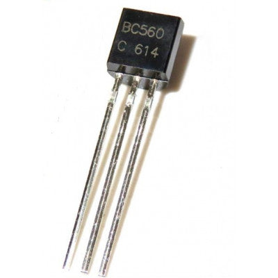 An BC560 PNP General Purpose Transistor 45V 100mA TO-92 Package - 5 Pieces Pack