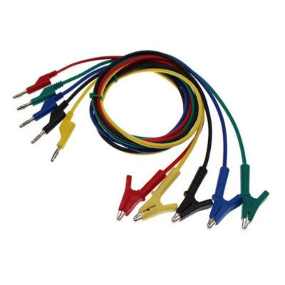 An Black 1M Double End Test lead Wire 4mm Banana Plug Alligator Clip Crocodile 15A