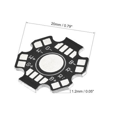 An Black 20MM 8PIN RGBW LED Aluminum Heatsink