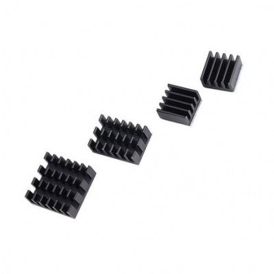An Black 4 in 1 Heat Sink Set Aluminum for Raspberry Pi 4 Model B