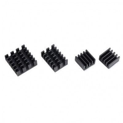 An Black 4 in 1 Heat Sink Set Aluminum for Raspberry Pi 4 Model B