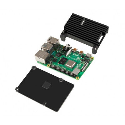 An Black Aluminum Heat Sink Case for Raspberry Pi 4 Model B
