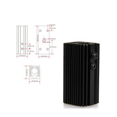 An Black Aluminium Heat Sink Holder for 12mm Laser Module