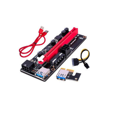 An Black King Kong 009S with Red USB Cable 60CM USB 3.0 PCIE Extension Cable Riser Pcie1x to 16x