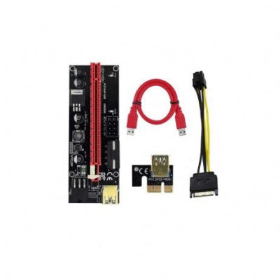 An Black King Kong 009S with Red USB Cable 60CM USB 3.0 PCIE Extension Cable Riser Pcie1x to 16x
