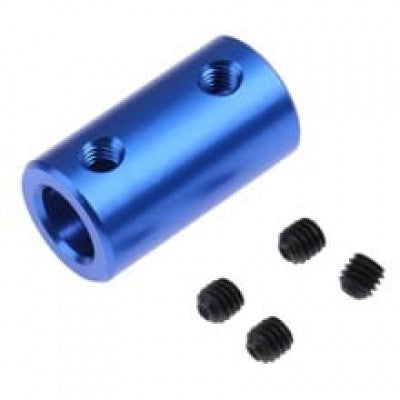 An Blue Aluminum Alloy Coupling 5x5MM for 3D Printers and CNC Machines