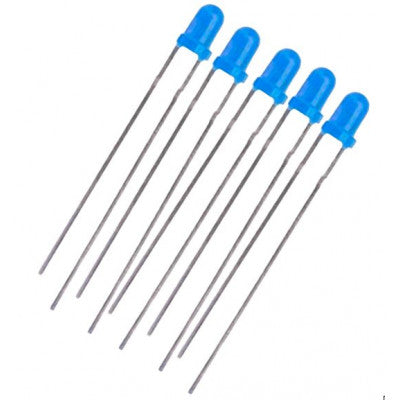 An Blue LED - 3mm Diffused - 5 Pieces Pack