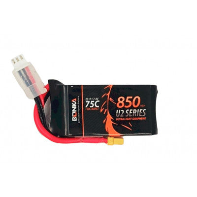 An Bonka 7.4V 850mAh 75C 2S GR Ultra Light U2 Series Lipo Battery