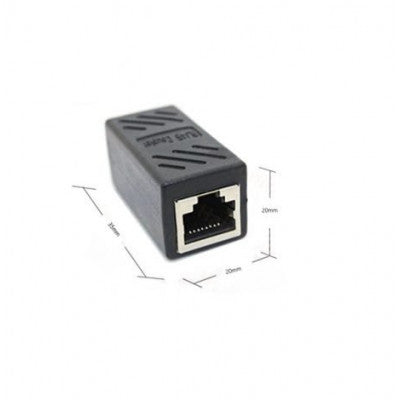 An CAT6 RJ45 Female-to-Female LAN Cable Extension Adapter
