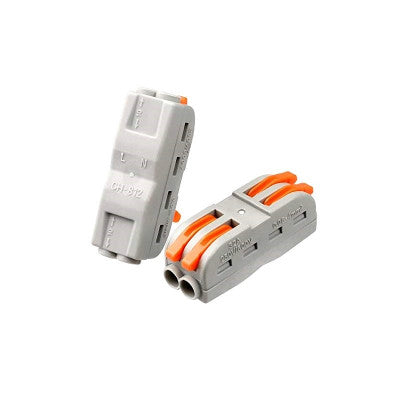 An CH-812 0.08-2.5mm SPL-2 Pole Wire Connector with Spring Lock Lever for 2 Wire line Connection