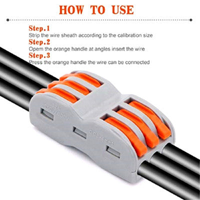 An CH-813 0.08-2.5mm SPL- 3 Pole Wire Connector with Spring Lock Lever for 3 Wire line Connection