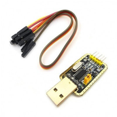 An CH340G USB to RS232 TTL Auto Converter Adapter Module for Arduino