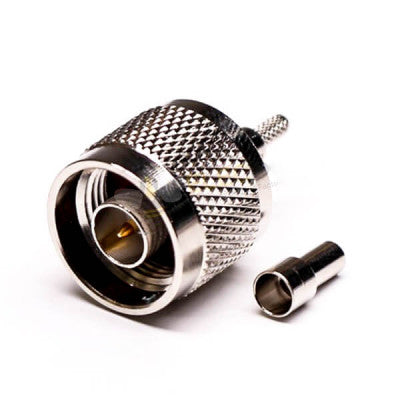 An Coaxial Connector Male N Type 180 Degree Crimp Type For Cable