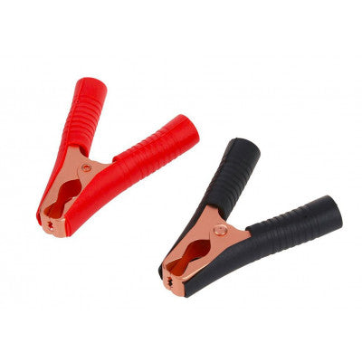 An 100A Crocodile Alligator Clip Copper Clamp Black and Red Pair