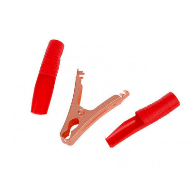 An 100A Crocodile Alligator Clip Copper Clamp Black and Red Pair