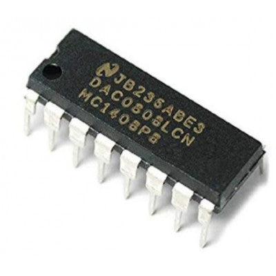 An DAC0808 8-Bit Digital to Analog D/A Converter IC DIP-16 Package