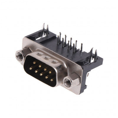 An DB9 Male Right Angle Connector - 9 Pin - PCB Mount