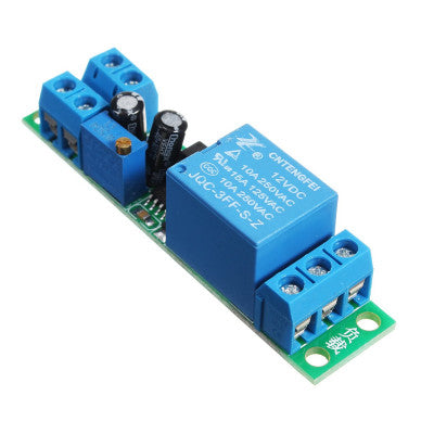 An DC 12V Switch Delay-Relay Module with Adjustable Delay Time 0-25 Second Signal Triggering Switch Module