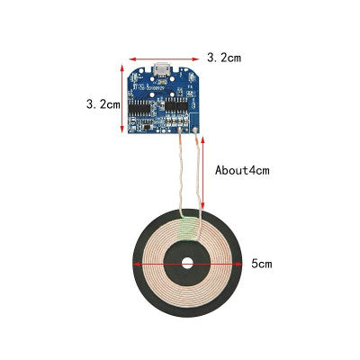 An DC 5V Qi Standard Micro USB Input PCBA Circuit Board With Coil for Wireless Phone Charging - Transmitter