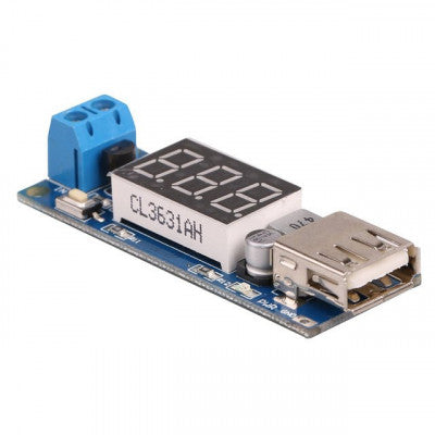 An DC-DC 4.5-40V To 5V 2A USB Charger Step down Converter Voltmeter Module