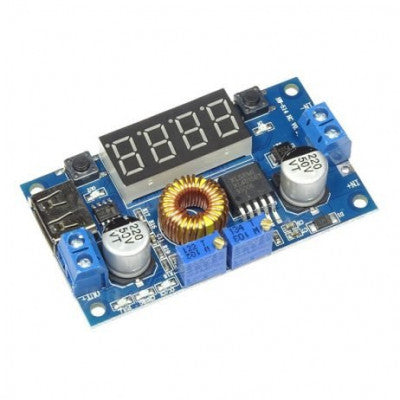 An DC-DC XL4015 Adjustable Stepdown Module 5A 75W with 4 Bits Digital Display Voltmeter