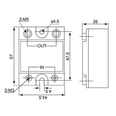 An DC To AC SSR-60DA Solid State Relay Module 3-32 VDC /24-380VAC 60A