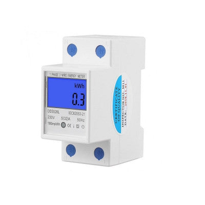 An DDS528L DIN Rail Mounting Digital LCD Single Phase Energy Meter