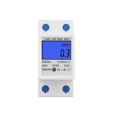 An DDS528L DIN Rail Mounting Digital LCD Single Phase Energy Meter