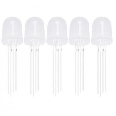 An Diffused RGB Common Anode LED 10mm Tricolor - 5 Pieces Pack