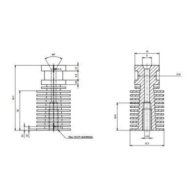 An Direct V6 J-head Hotend Heatsink for 1.75 mm filament
