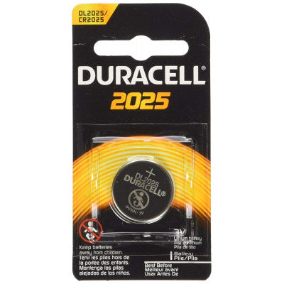 An Duracell DL2025 (CR2025) 3V 150mAh Lithium Coin Cell Battery