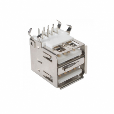 An Double USB Type A Female Solder Jacks Connector PCB Socket