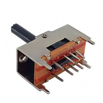 An DPDT Center Off Rocker Toggle Switch - Spring Action- PCB Mount