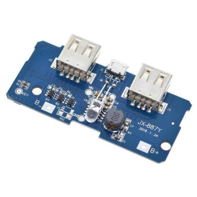 An Dual Micro USB 3.7v to 5V 2A Power Bank DIY 18650 LiPo Charger