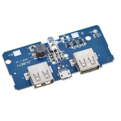 An Dual Micro USB 3.7v to 5V 2A Power Bank DIY 18650 LiPo Charger