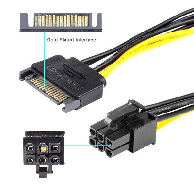 An Dual SATA 15PIN to 6PIN Graphics Card Power Cable